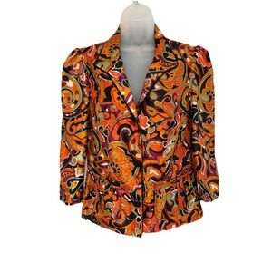 VICTOR COSTA Vintage Beaded Blazer Jacket Size 8 Paisley Career Cocktail NWT
